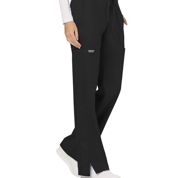 NEW Cherokee Workwear Drawstring Soft Stretch Black Scrub Pants Women’s Size L - Picture 4 of 12
